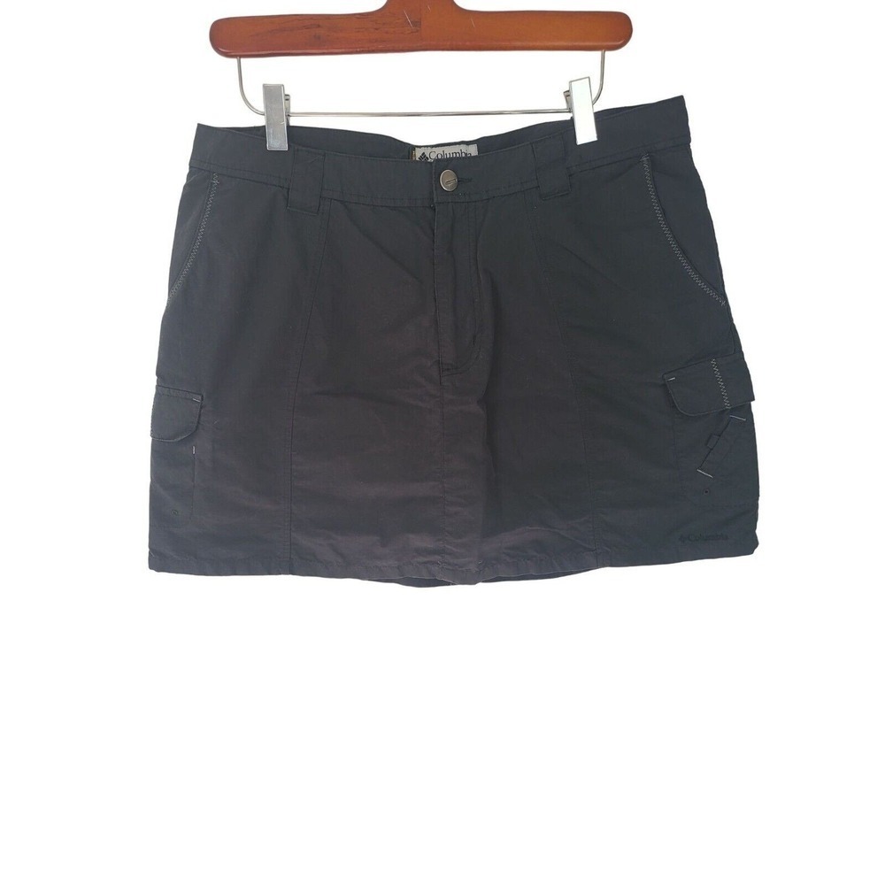 Columbia‎ Titanium Skort 14 Womens Plus Size Black Mini Pockets Zip Athleisure